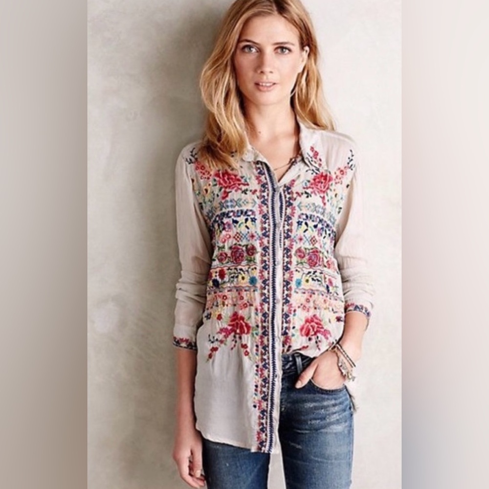 Johnny Was embroidered top